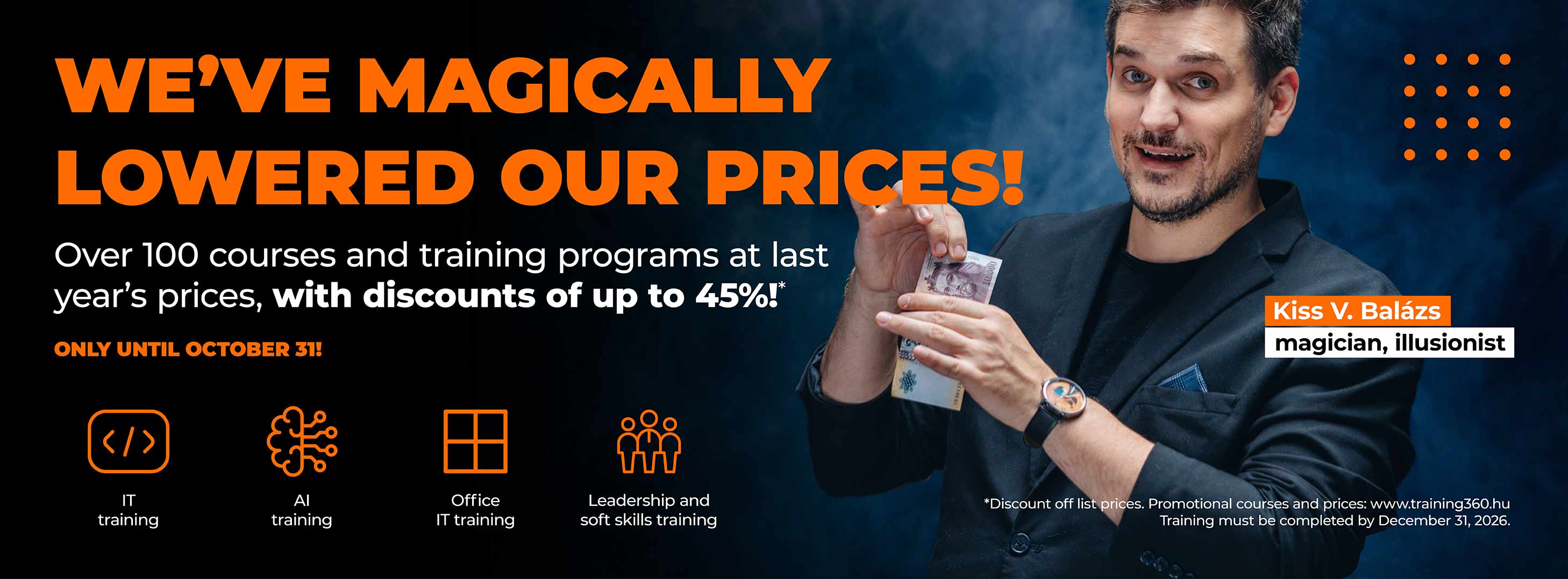 Training360 autumn offer: over 100 courses and training programs with discounts of up to 45%