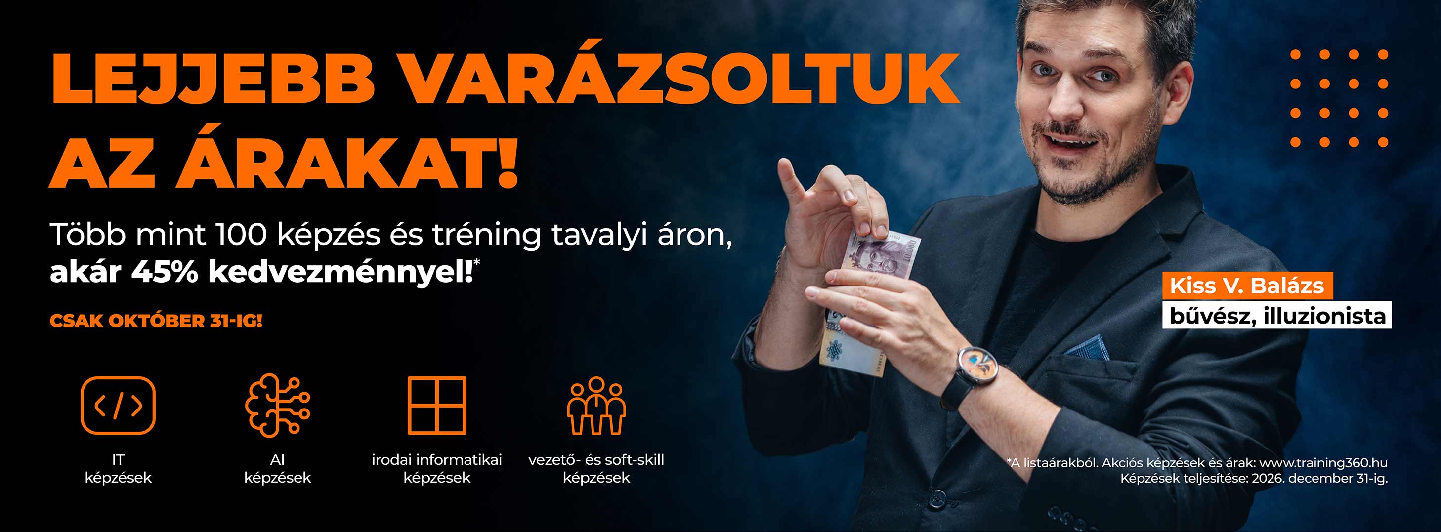 Őszi képzési akció a Training360-nál: több mint 100 képzés akár 45% kedvezménnyel
